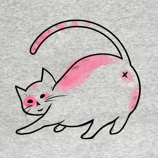 Pink Sassy Cat by JenelleArt